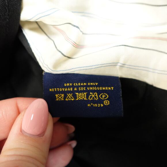 Vintage Vest Mens Small Tweed Wool Herringbone Waistcoat Black - Picture 3 of 13